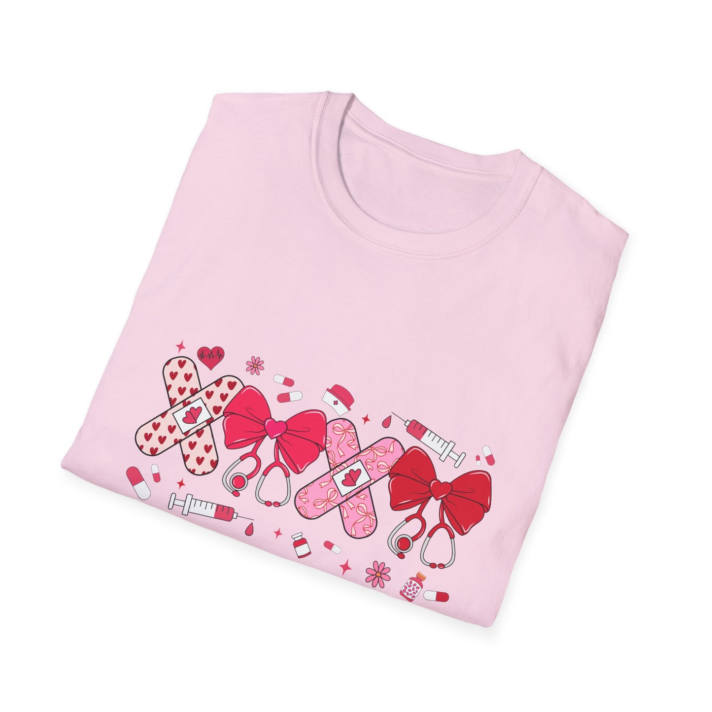 Valentine Ribbon/Bow Nurse Hearts T-Shirt