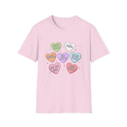 Anti-Valentine Candy Heart Graphic T-Shirt