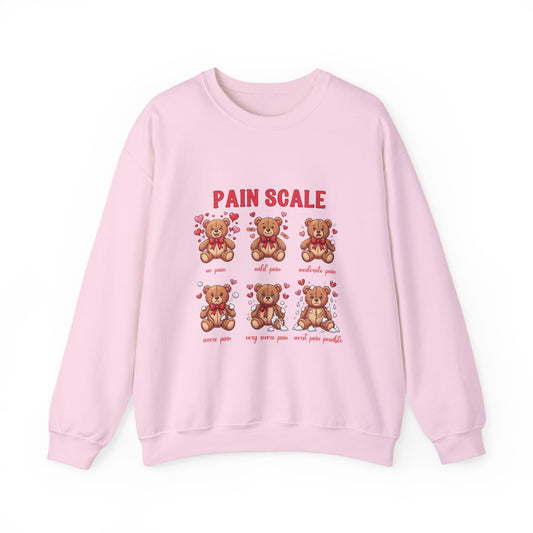 Crewneck Sweatshirt β 'Pain Scale' Cute Teddy Bear