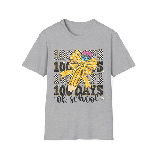 100 Days of School T-Shirt β Kids Celebration Tee with Yellow Bow