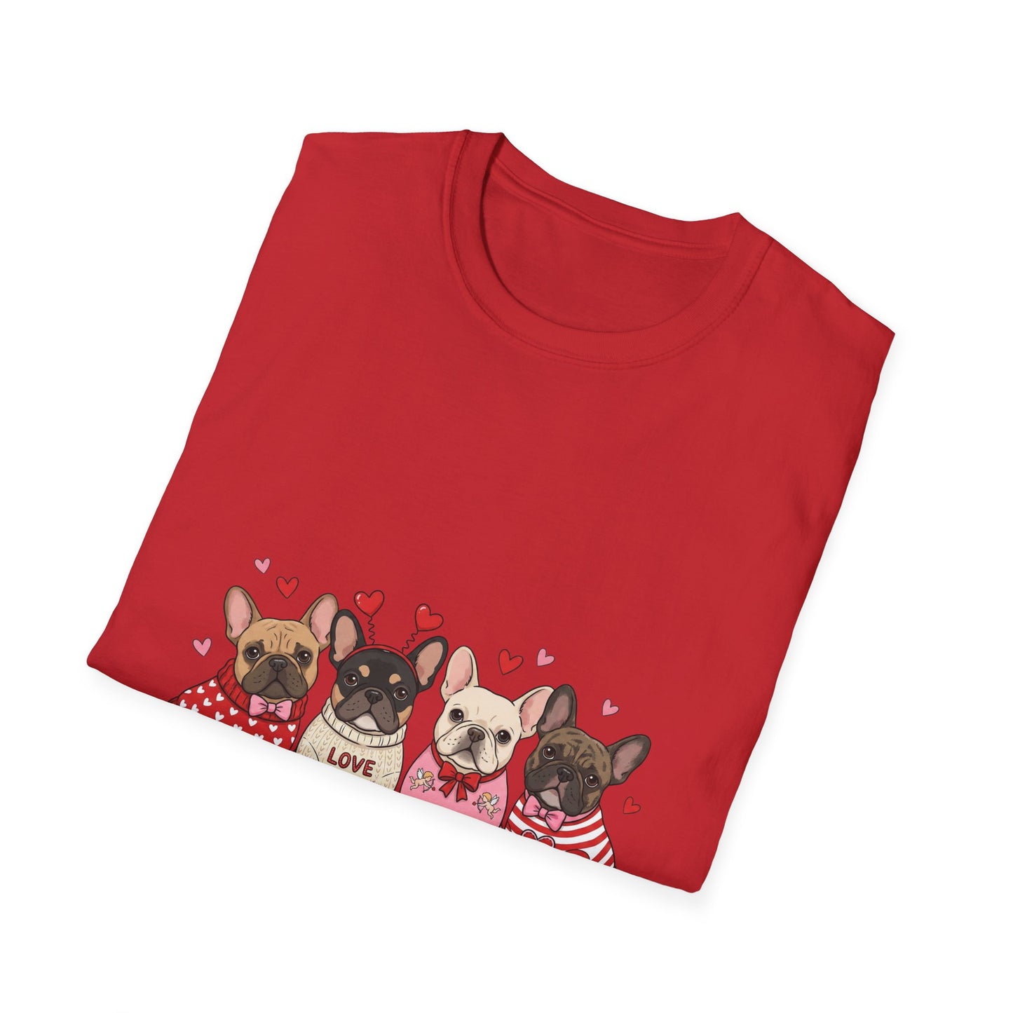 French Bulldog Trio T‑Shirt — Cute Valentine Paw Love Tee