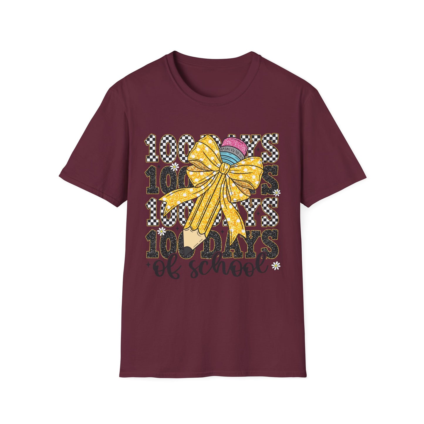 100 Days of School T-Shirt — Kids Celebration Tee with Yellow Bow