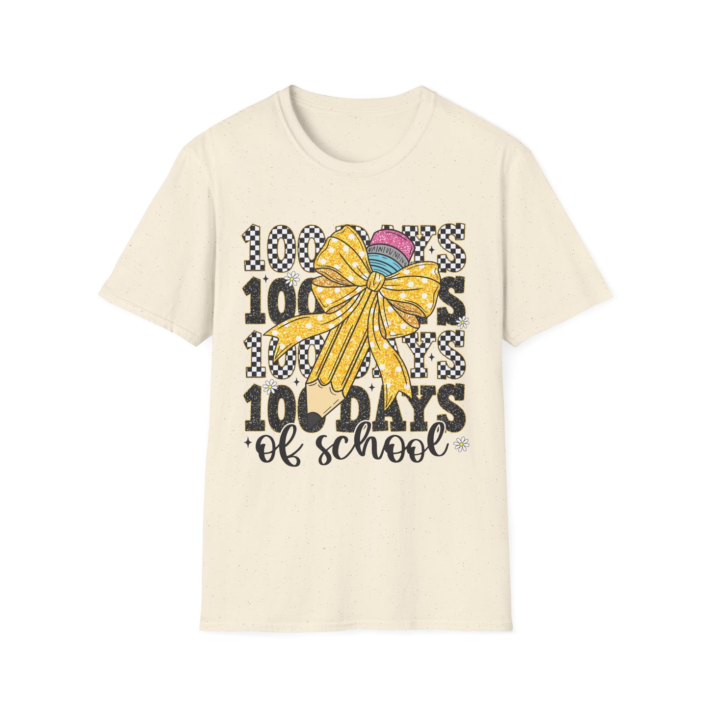 100 Days of School T-Shirt — Kids Celebration Tee with Yellow Bow