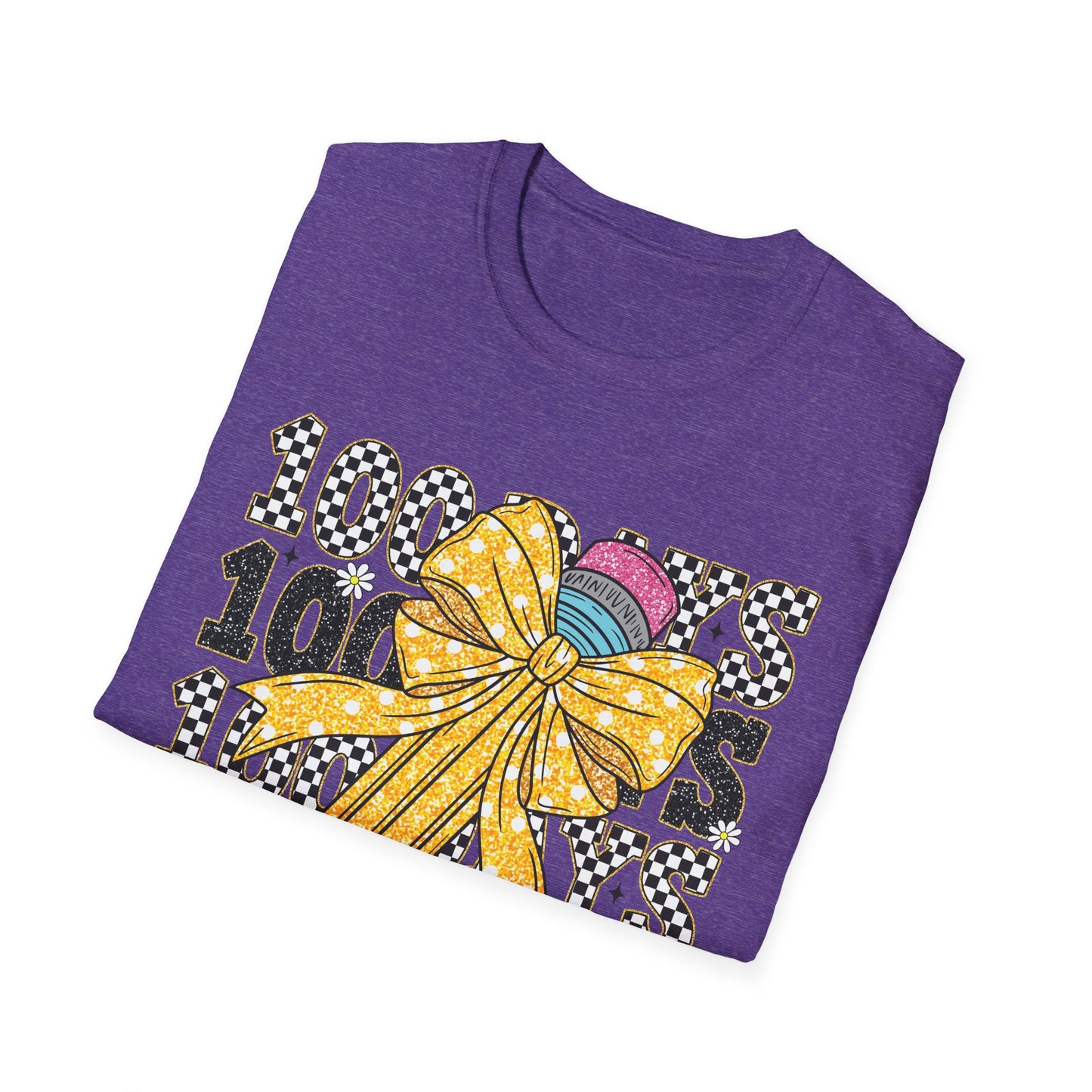 100 Days of School T-Shirt — Kids Celebration Tee with Yellow Bow