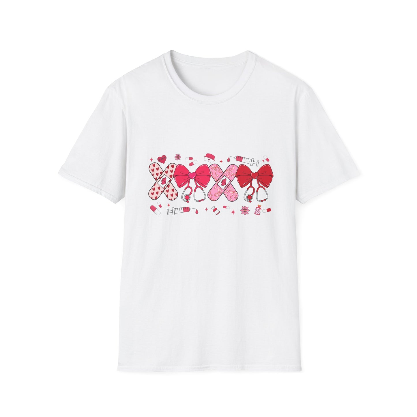 Valentine Ribbon/Bow Nurse Hearts T-Shirt