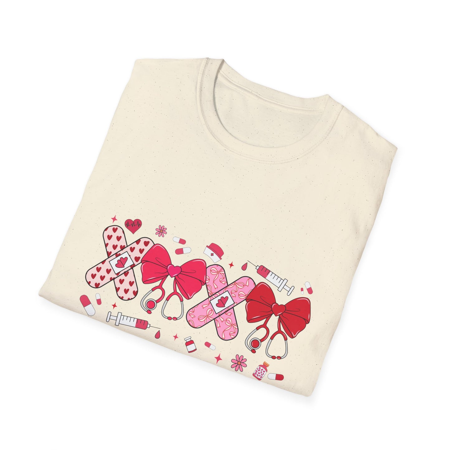 Valentine Ribbon/Bow Nurse Hearts T-Shirt