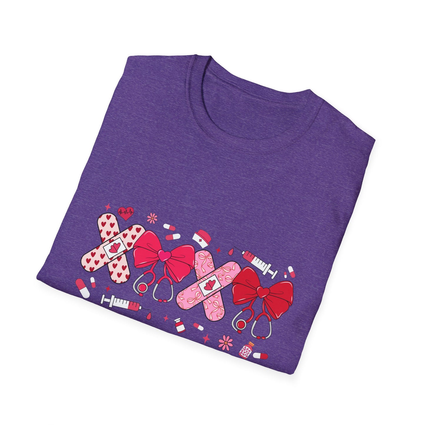 Valentine Ribbon/Bow Nurse Hearts T-Shirt