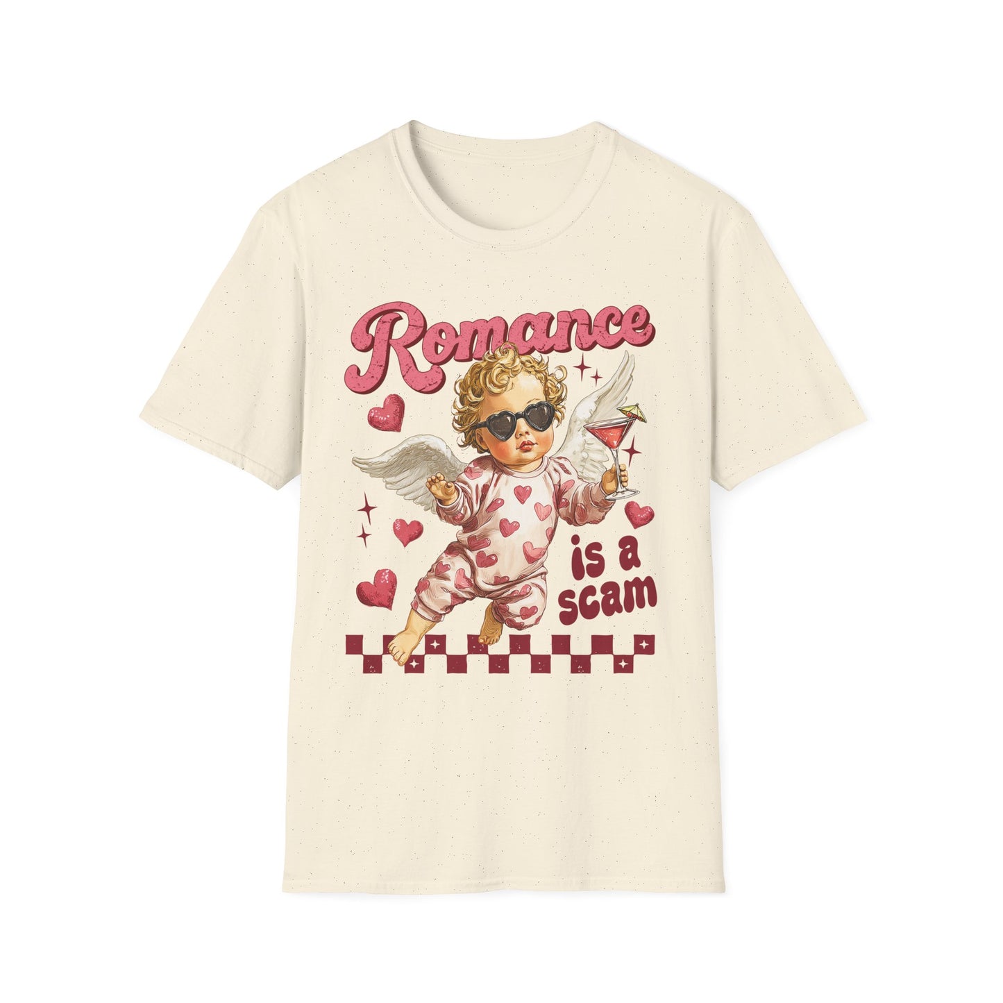 Romance Is a Scam Cupid Graphic T-Shirt