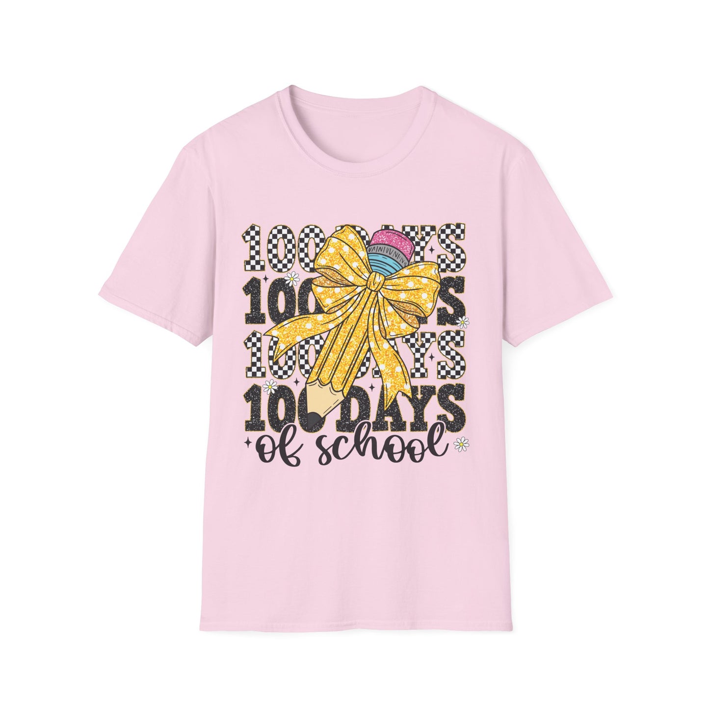 100 Days of School T-Shirt — Kids Celebration Tee with Yellow Bow