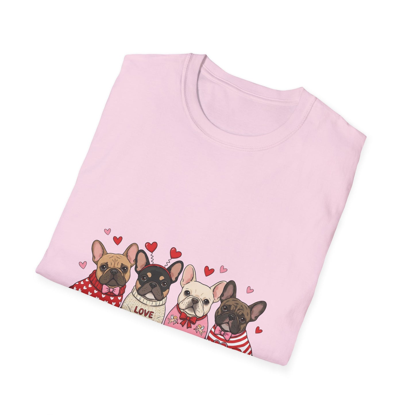 French Bulldog Trio T‑Shirt — Cute Valentine Paw Love Tee