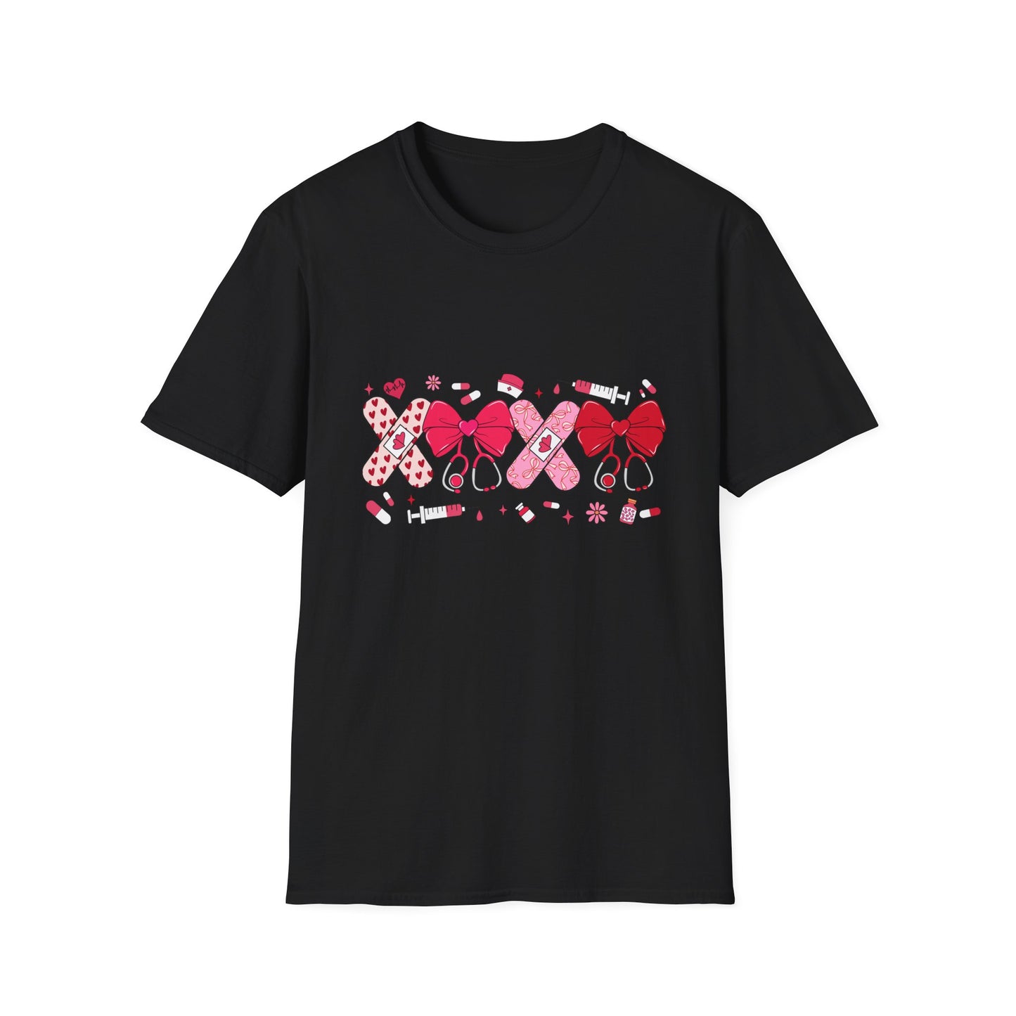 Valentine Ribbon/Bow Nurse Hearts T-Shirt