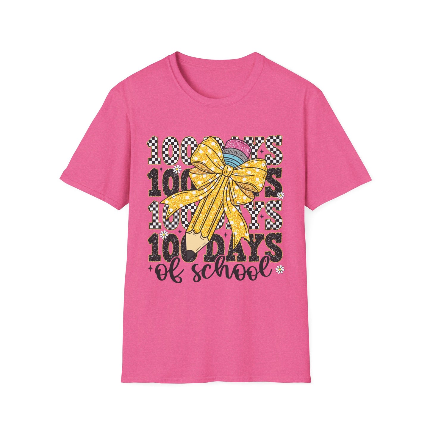 100 Days of School T-Shirt — Kids Celebration Tee with Yellow Bow