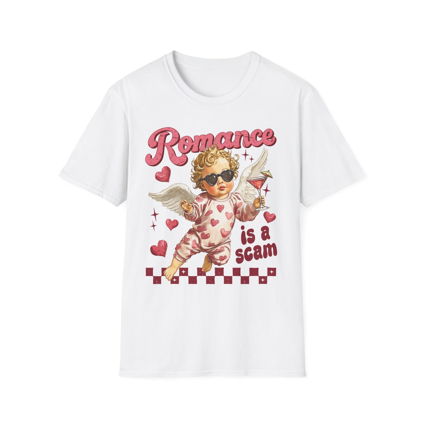 Romance Is a Scam Cupid Graphic T-Shirt
