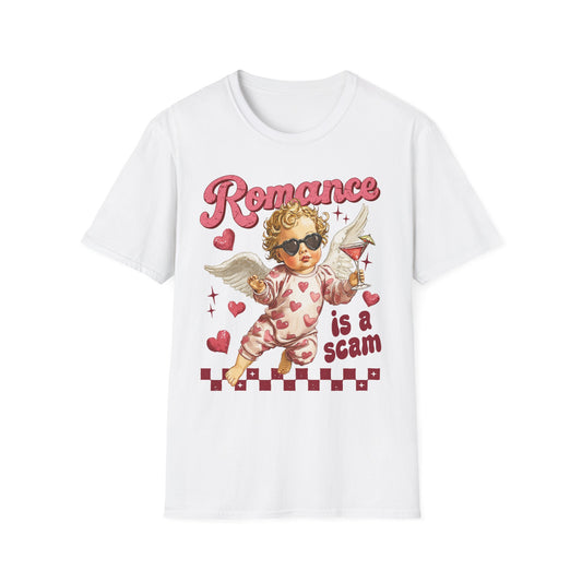 Romance Is a Scam Cupid Graphic T-Shirt