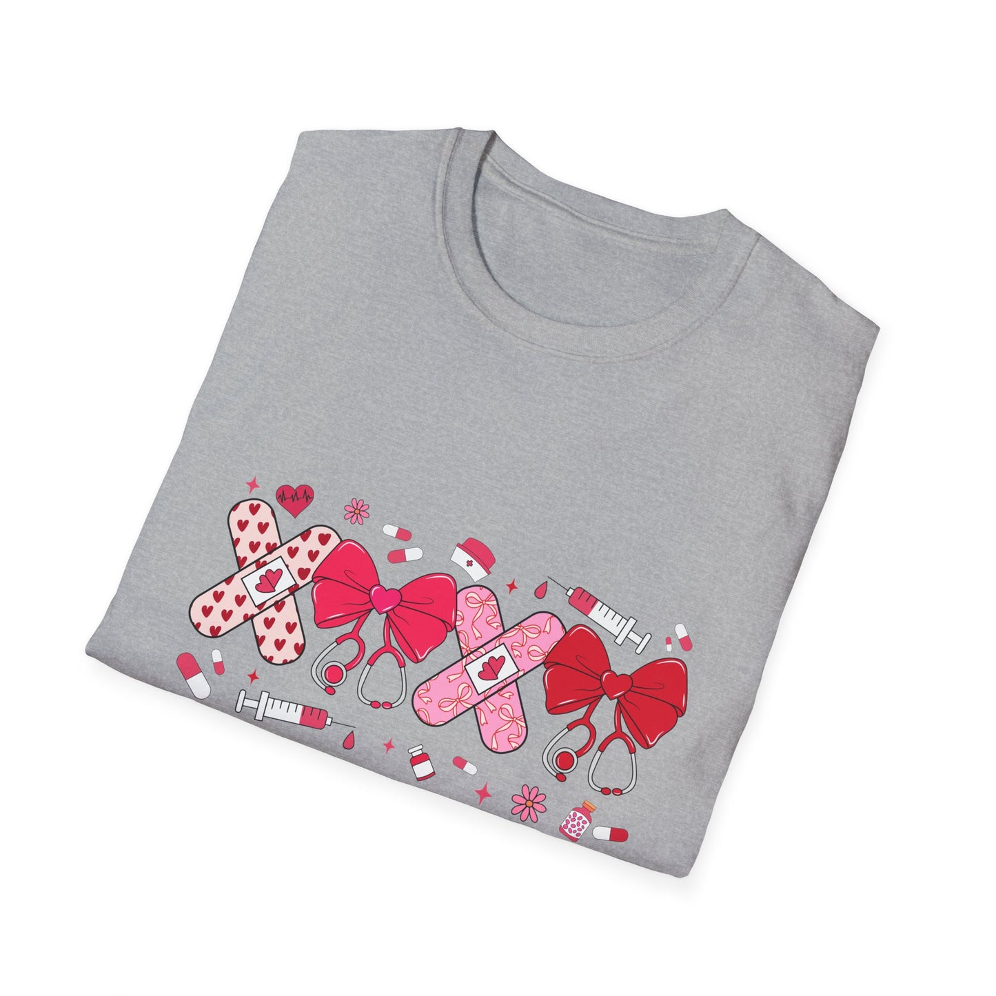 Valentine Ribbon/Bow Nurse Hearts T-Shirt