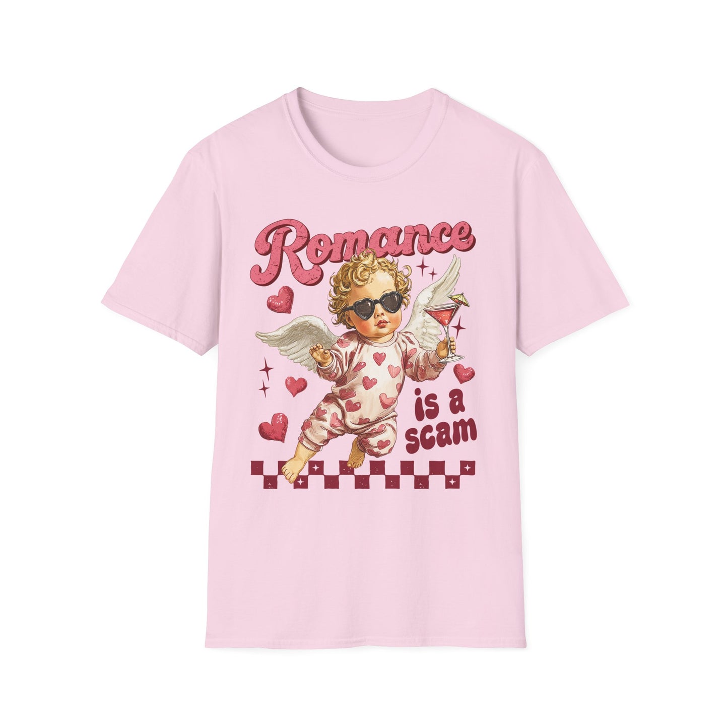Romance Is a Scam Cupid Graphic T-Shirt