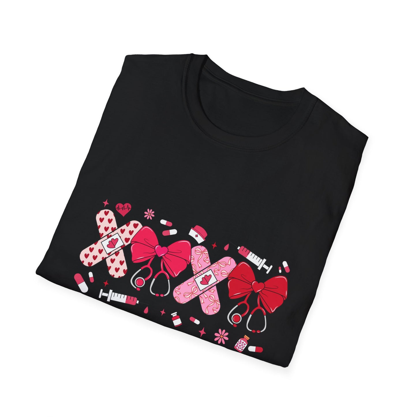Valentine Ribbon/Bow Nurse Hearts T-Shirt