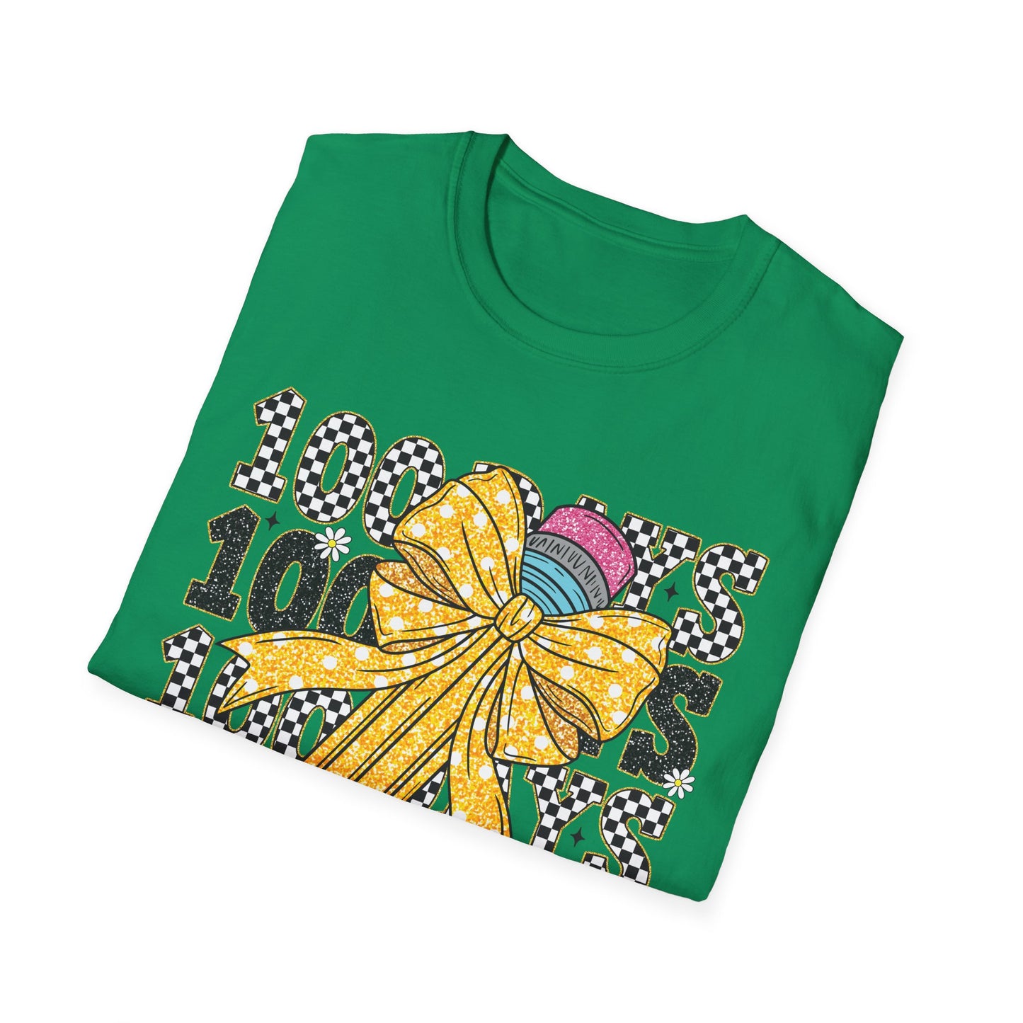 100 Days of School T-Shirt — Kids Celebration Tee with Yellow Bow