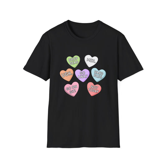 Anti-Valentine Candy Heart Graphic T-Shirt
