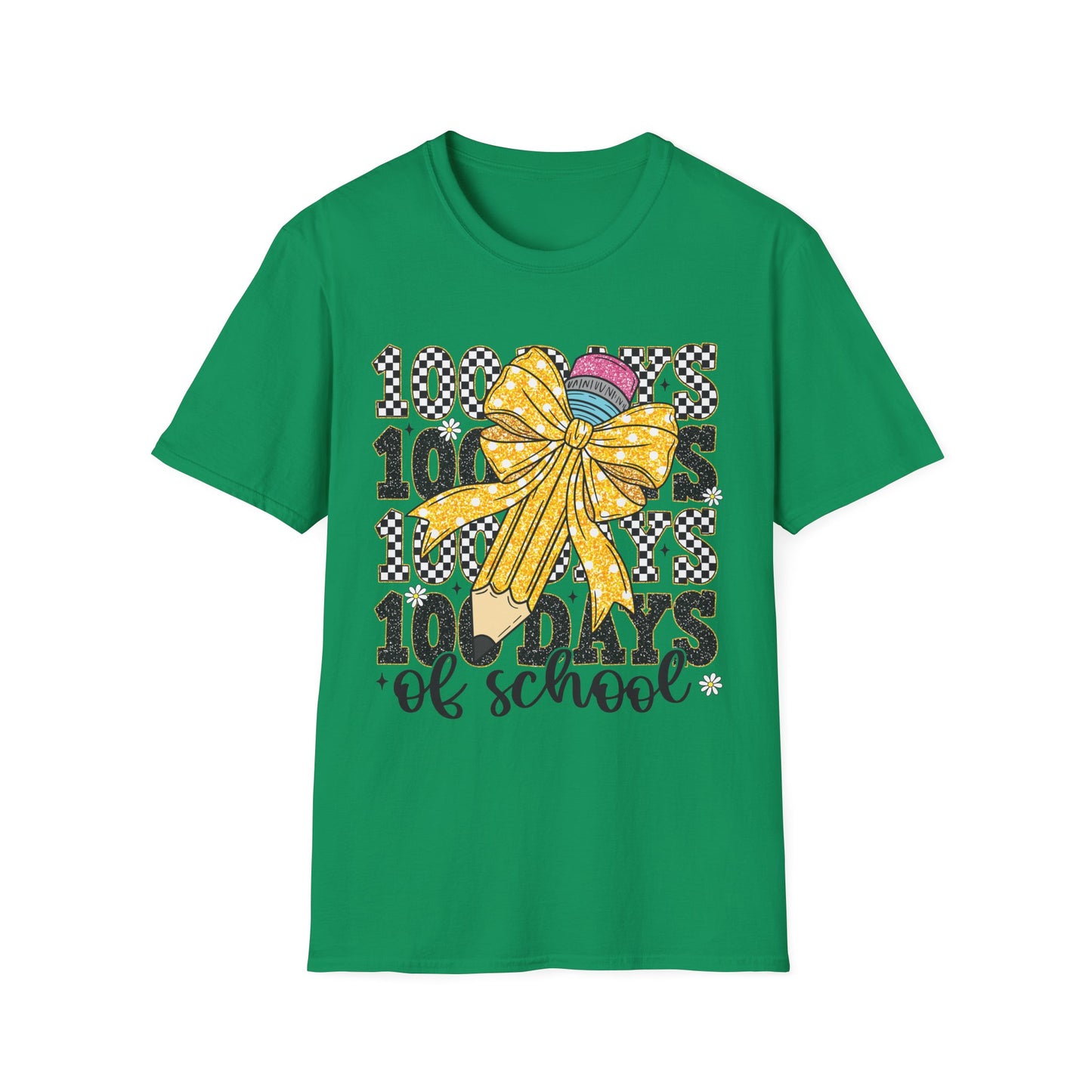 100 Days of School T-Shirt — Kids Celebration Tee with Yellow Bow