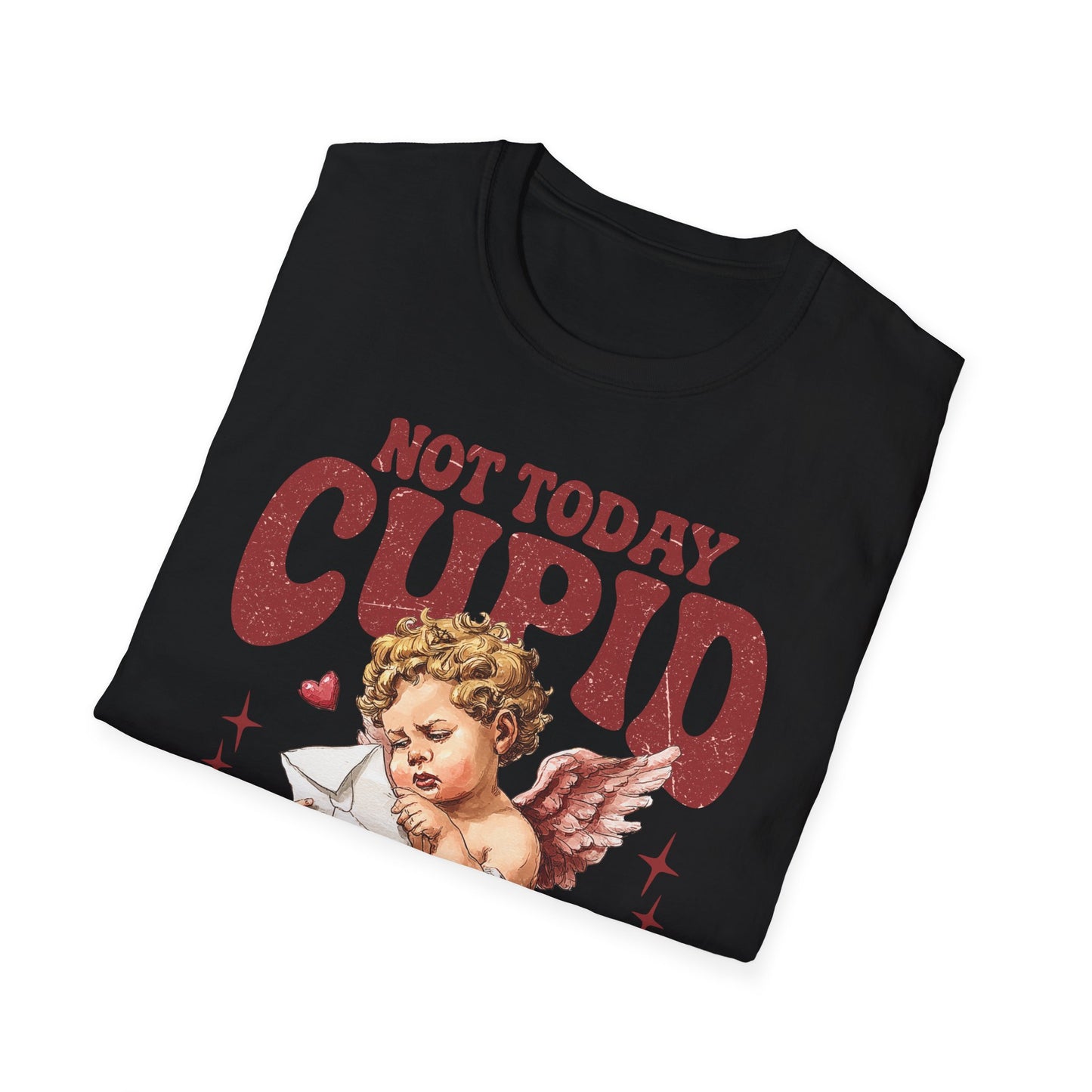 Not Today Cupid T-Shirt — Funny Vintage Cherub Valentine Tee
