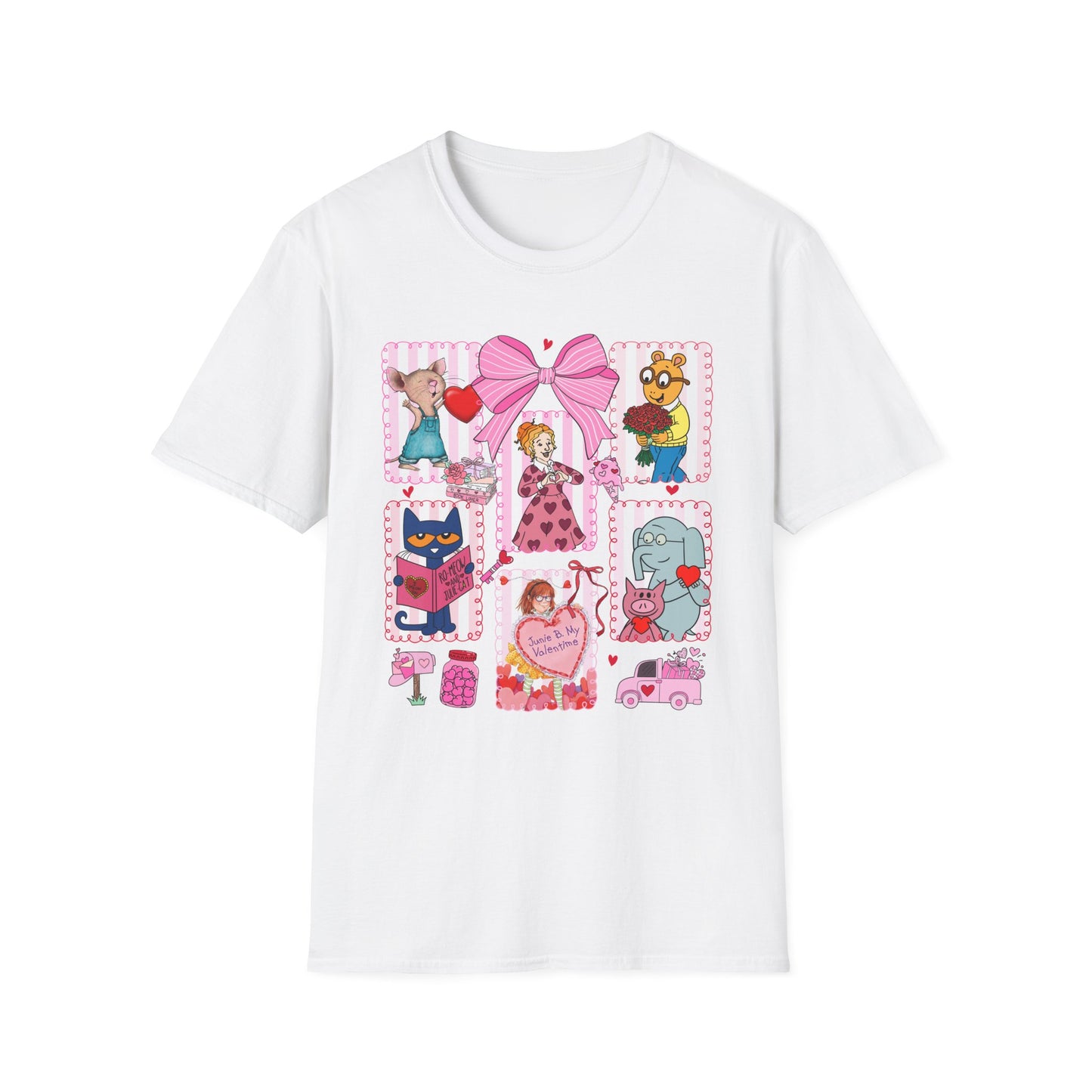 Valentine Millennial Cartoon Collage T-Shirt