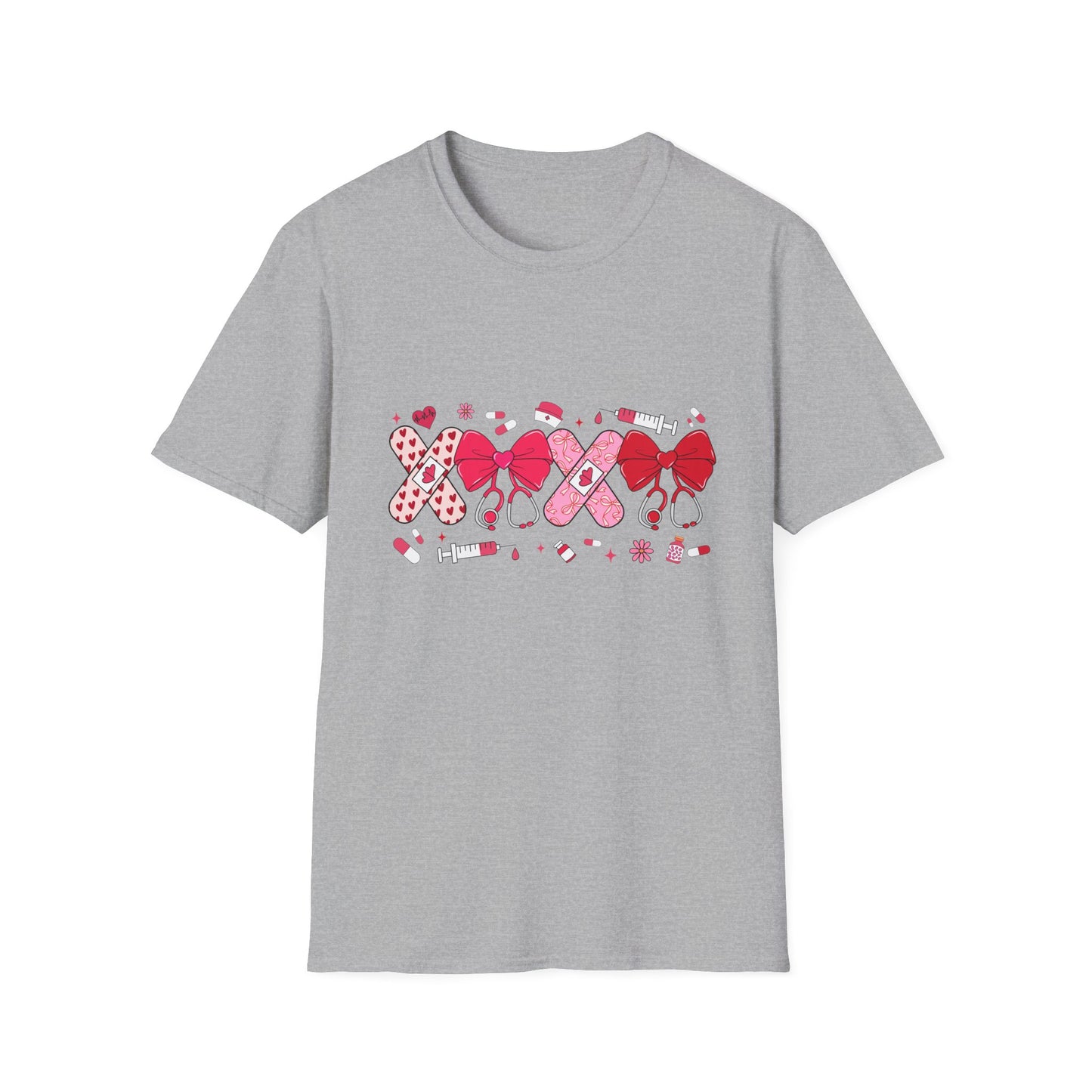 Valentine Ribbon/Bow Nurse Hearts T-Shirt