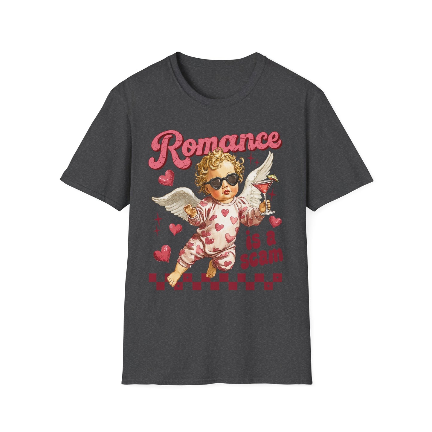 Romance Is a Scam Cupid Graphic T-Shirt