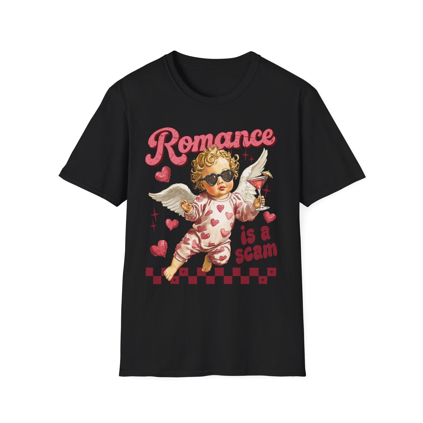 Romance Is a Scam Cupid Graphic T-Shirt