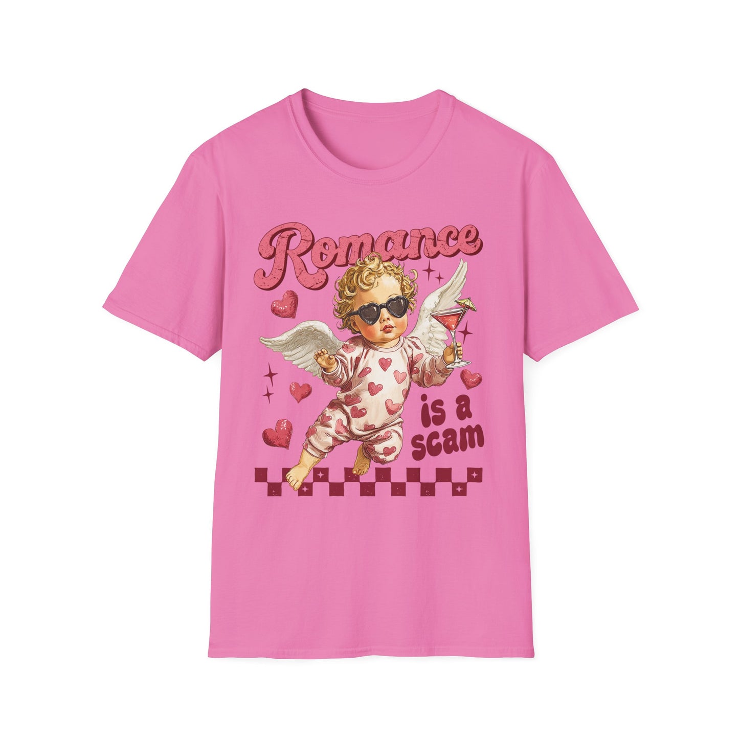 Romance Is a Scam Cupid Graphic T-Shirt
